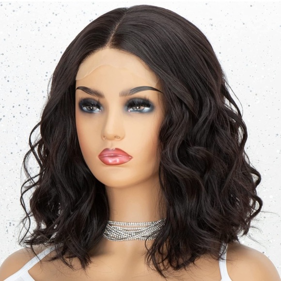Short Bob Curly Wavy Lace Front Wig